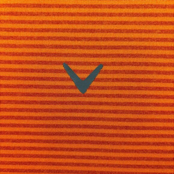 Callaway Men’s Orange Striped Opti-Dry Polo Golf Short Sleeve Shirt, Sz Medium - Picture 3 of 8